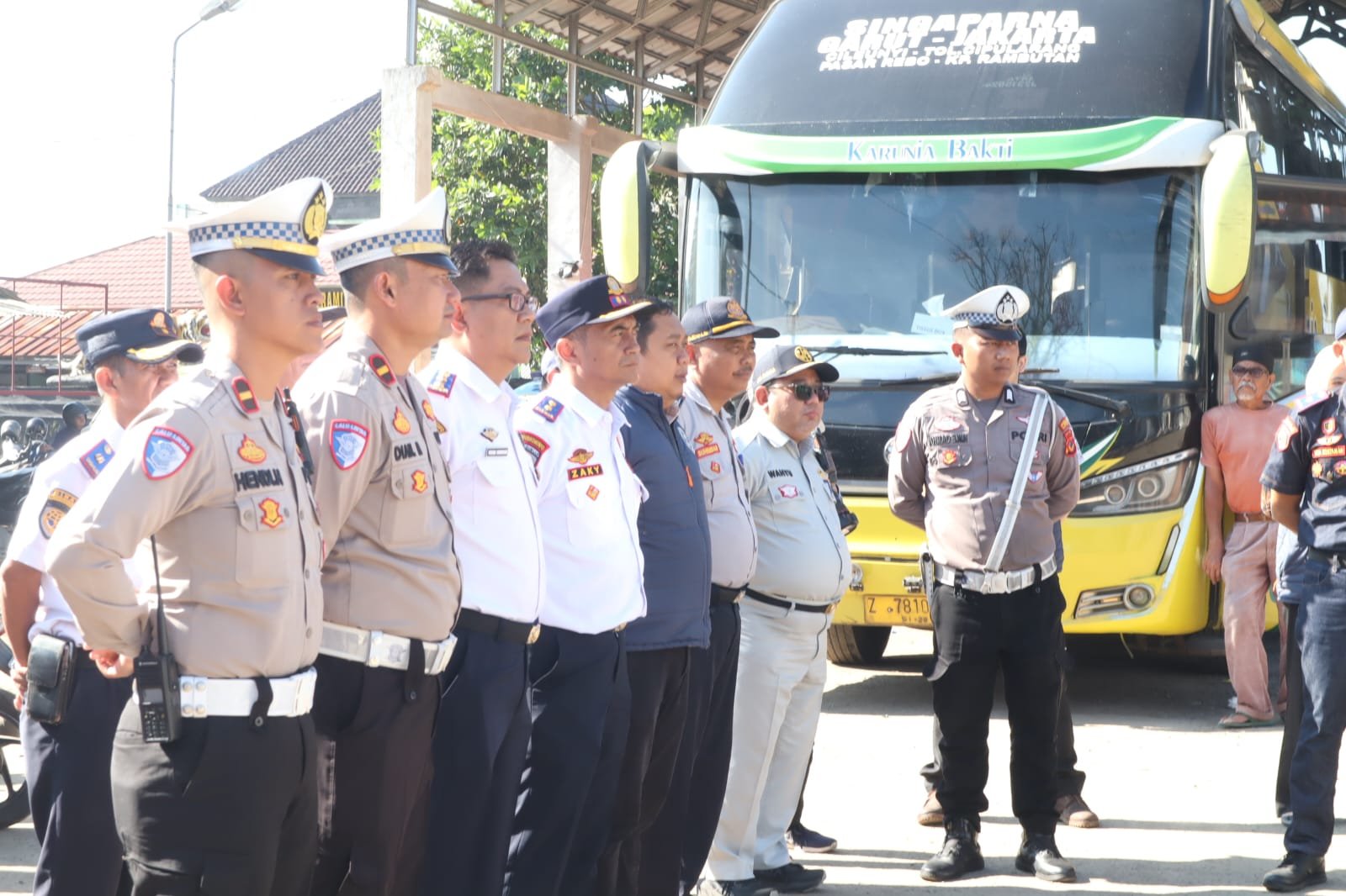 PT Jasa Raharja Bersama Dinas Perhubungan Kabupaten Tasikmalaya Laksanakan Ramp Check di Terminal Tipe B Singaparna