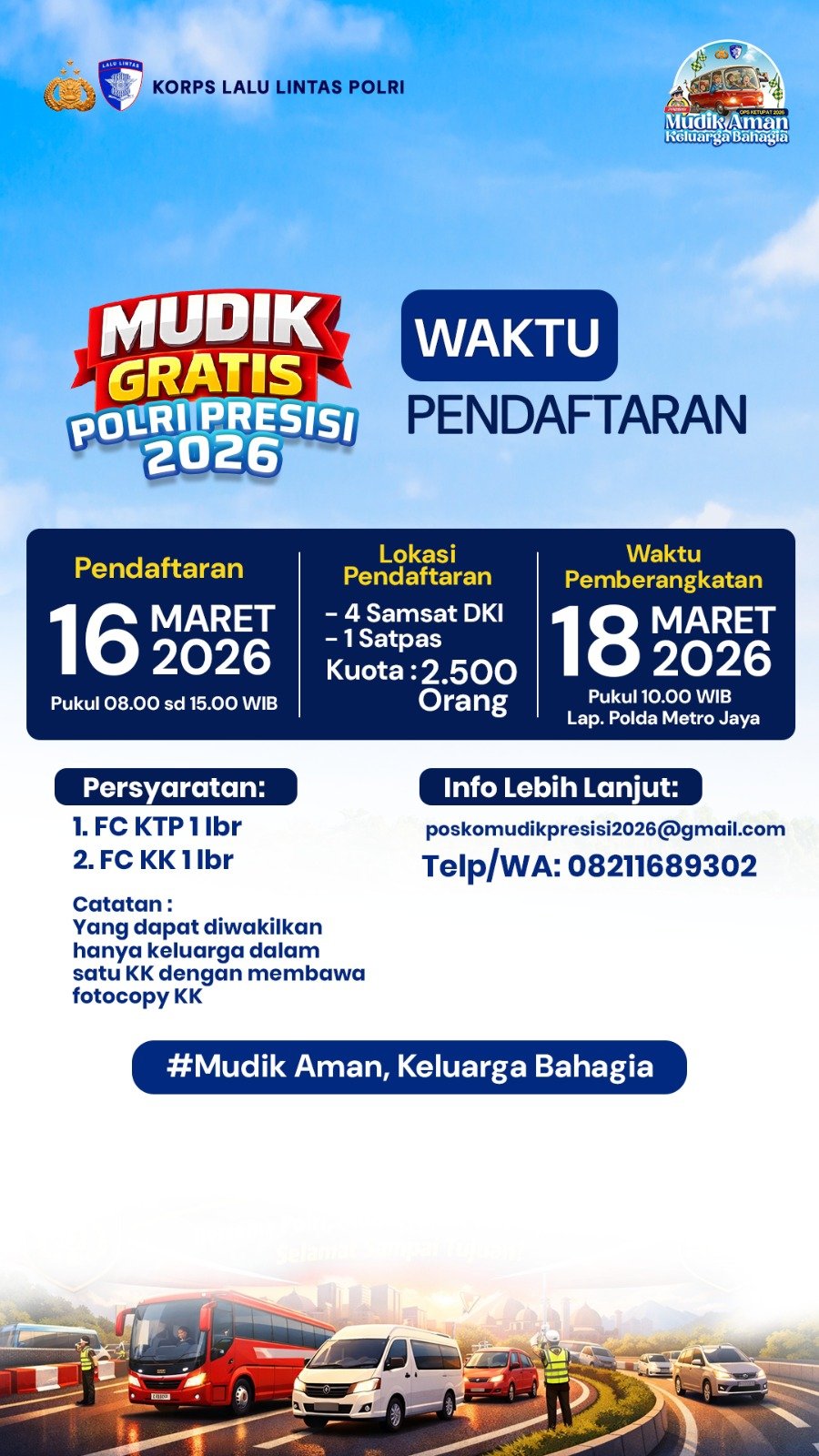 Mudik Aman, Keluarga Bahagia: Polri Siapkan Program Mudik Balik Gratis Presisi 2026